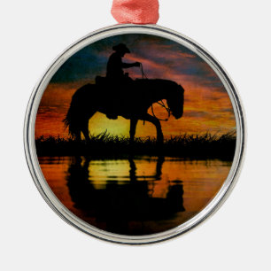 Cowboy Metal Ornament