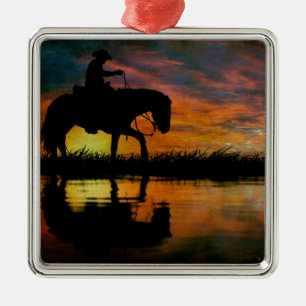 Cowboy Metal Ornament