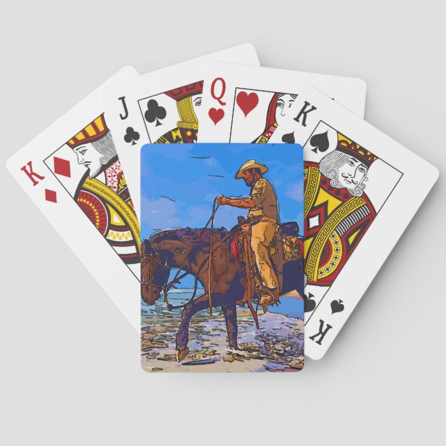 Cowboy Mounted Playing Cards (Back)