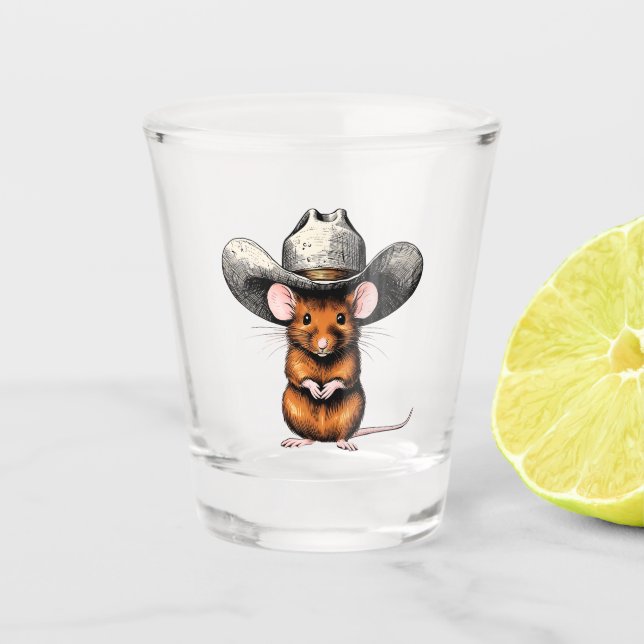 Cowboy Mouse, Country Mouse Shot Glass (Front)