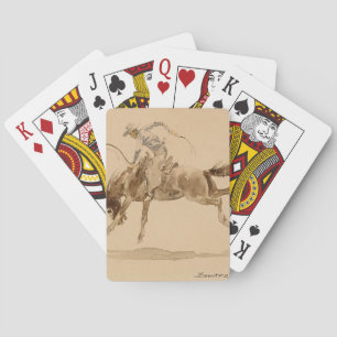 Cowboy on a Bucking Horse by Edward Borein Playing Cards