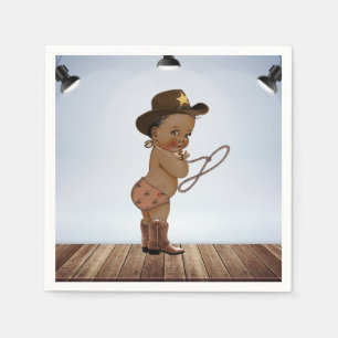 Cowboy On His Way Baby Shower Napkins