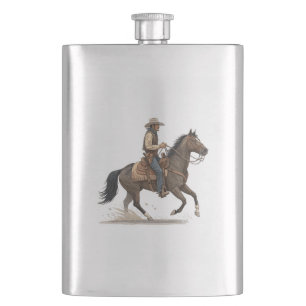 Cowboy On Horse Hip Flask