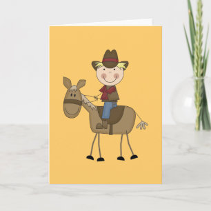 Cowboy on Horse Tshirts and Gifts Card