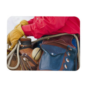 Cowboy on Horse wearing Leather Chaps Magnet