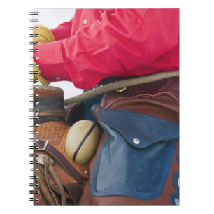 Cowboy on Horse wearing Leather Chaps Spiral Notebook