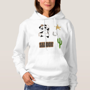 Cowboy Panda Bear Saloon Western Country Hoodie