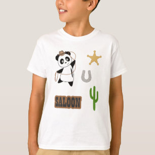 Cowboy Panda Bear Saloon Western Country T-Shirt