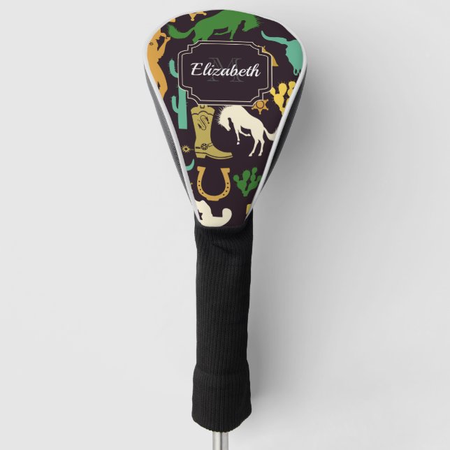 Cowboy Pattern Golf Head Cover (Front)