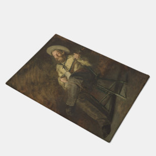 Cowboy Playing the Banjo and Singing Country Music Doormat