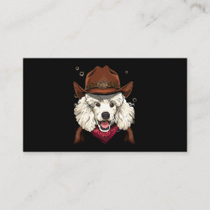 Cowboy Poodle Western Rodeo Cowboy Hat and Bandann Business Card