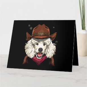Cowboy Poodle Western Rodeo Cowboy Hat and Bandann Card