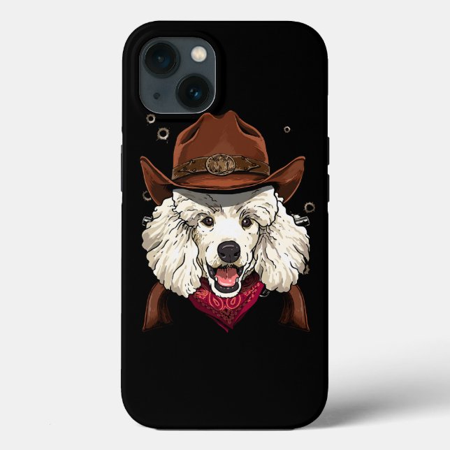 Cowboy Poodle Western Rodeo Cowboy Hat and Bandann Case-Mate iPhone Case (Back)