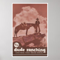 Cowboy Poster Ranch Art Western Home Print