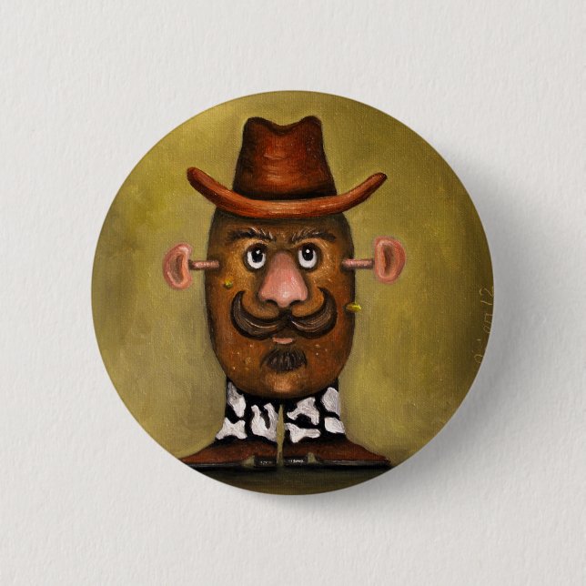 Cowboy Potato 6 Cm Round Badge (Front)