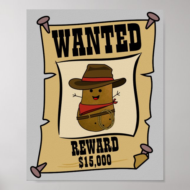 Cowboy Potato Wanted Poster (Front)