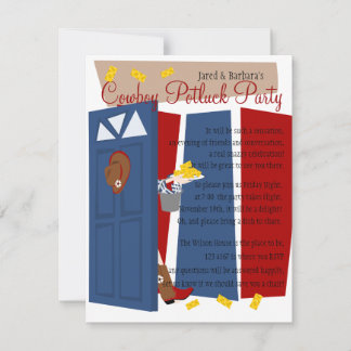 Cowboy Potluck Party Invitation