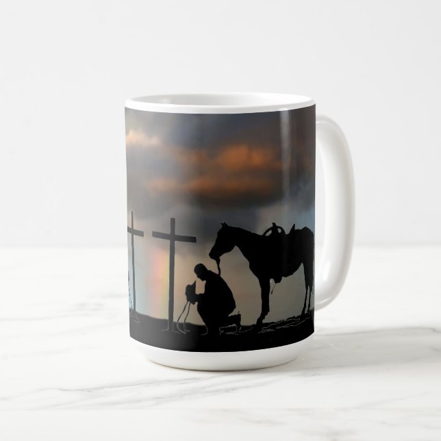 Cowboy Prayer Coffee Mug (Front Right)