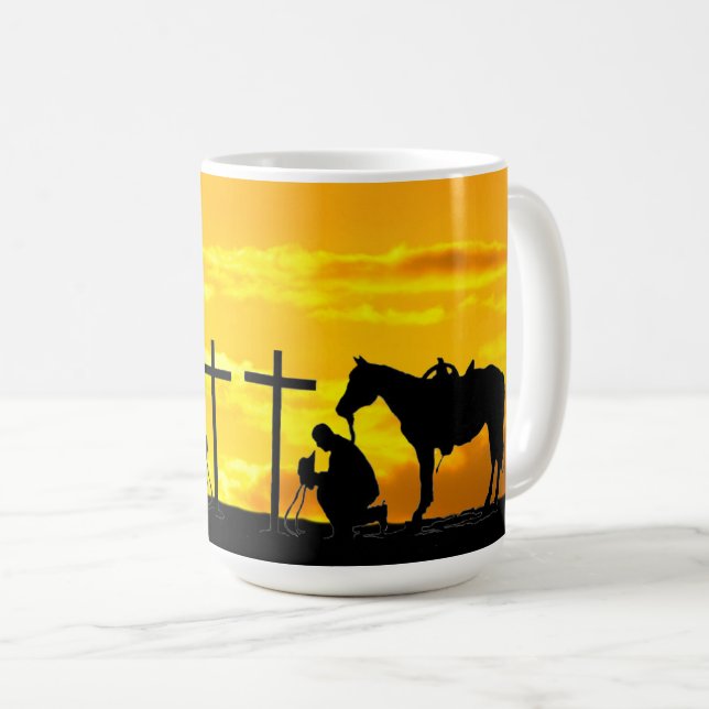 Cowboy Prayer Coffee Mug (Front Right)