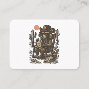 Cowboy Raccoon Funny Western  Business Card