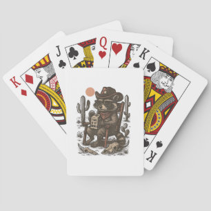 Cowboy Raccoon Funny Western  Playing Cards