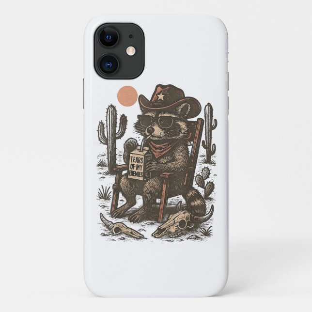 Cowboy Racoon Funny Western  Case-Mate iPhone Case (Back)