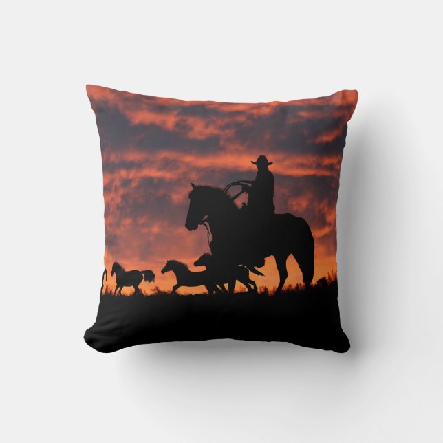 Cowboy Ranch Decor accent Pillow (Front)