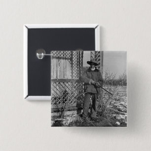 Cowboy Rancher or Canadian Outlaw of Old West 15 Cm Square Badge