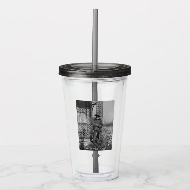 Cowboy Rancher or Canadian Outlaw of Old West Acrylic Tumbler (Front)