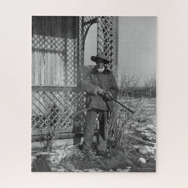 Cowboy Rancher or Canadian Outlaw of Old West Jigsaw Puzzle (Vertical)