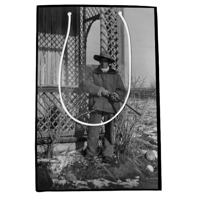 Cowboy Rancher or Canadian Outlaw of Old West Medium Gift Bag (Front)