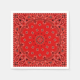 Cowboy Red Paisley Bandanna Scarf BBQ Picnic Napkin