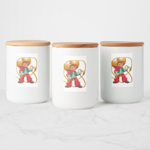 Cowboy Retro Boy Child Cute Western Food Label