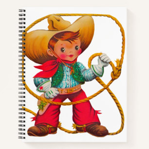 Cowboy Retro Boy Child Cute Western Notebook