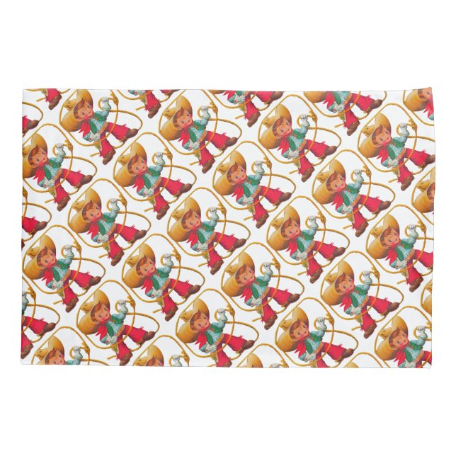 Cowboy Retro Boy Child Cute Western Pillowcase (Back)