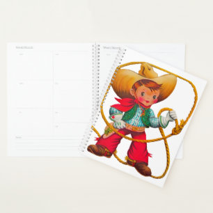 Cowboy Retro Boy Child Cute Western Planner