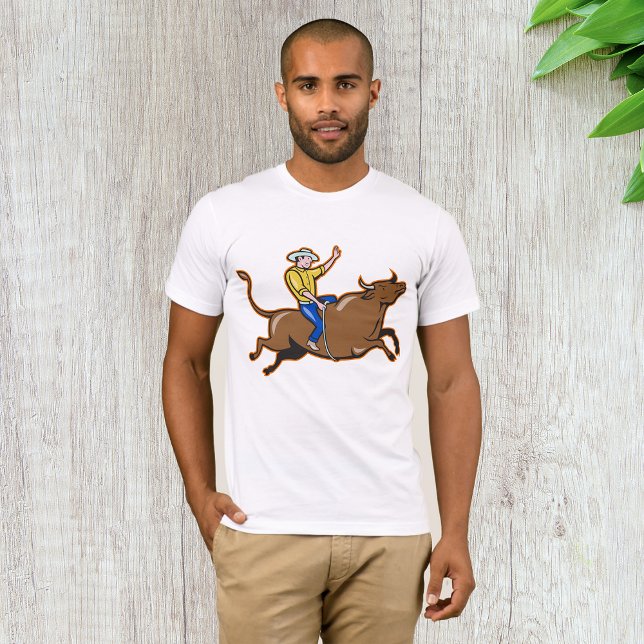 Cowboy Riding A Bull Mens T-Shirt (Creator Uploaded)