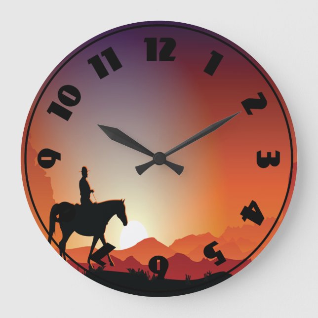 Cowboy Riding A Horse Clock (Front)