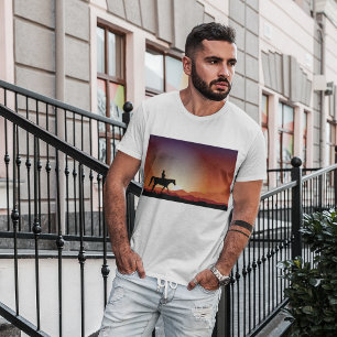 Cowboy Riding A Horse Mens T-Shirt