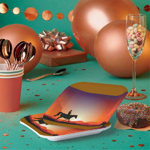 Cowboy Riding A Horse Paper Plates