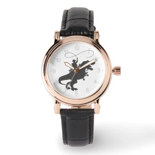 Cowboy riding dinosaur in the prehistoric era watch