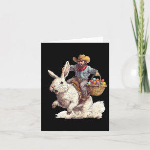 Cowboy Riding Easter Bunny Western Howdy Easter Fu Card