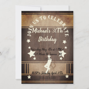 Cowboy riding horse wild west birthday party invitation