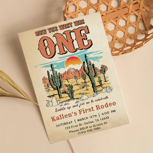 Cowboy Rodeo 1st Birthday How The West Was One Inv Invitation