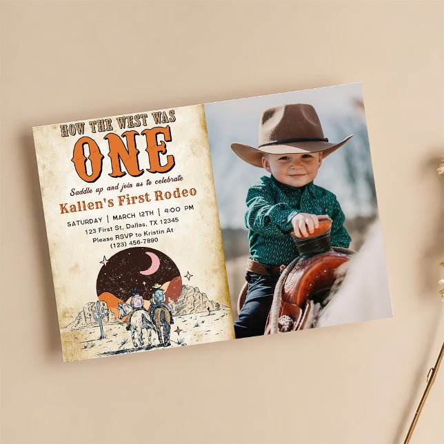 Cowboy Rodeo 1st Birthday How The West Was One Invitation (Creator Uploaded)