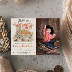 Cowboy Rodeo 1st How The West Was One Photo  Invitation