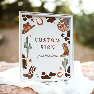 Cowboy Rodeo birthday Wild west Custom sign