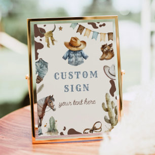 Cowboy Rodeo birthday Wild west Custom sign