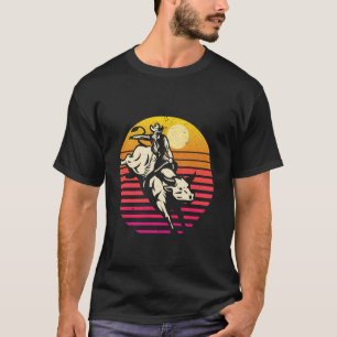 Cowboy Rodeo Bull Riding Sunset T-Shirt