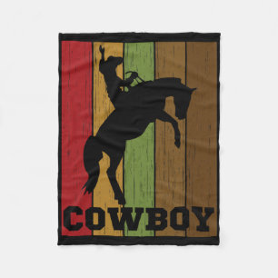 Cowboy Rodeo Horse Retro Western Cowboy Horseck Ri Fleece Blanket
